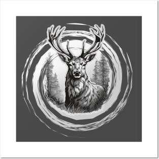 Stag Swirl Posters and Art